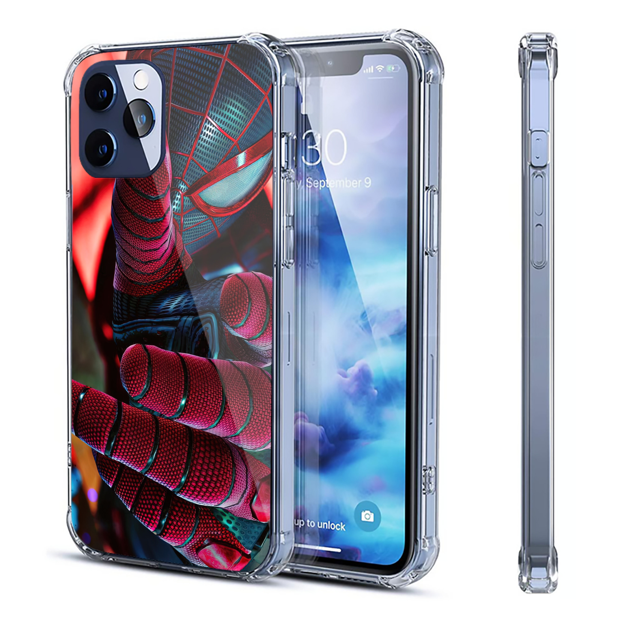 （画像用） Spider Man スパイダーマン 【iPhone 12シリーズ対応】透明スマホケース（クリアソフトケース）